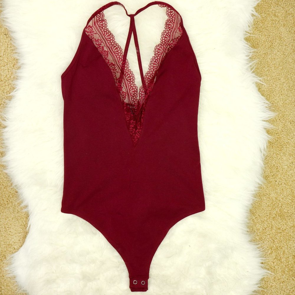 Express Lace Deep-V Bodysuit